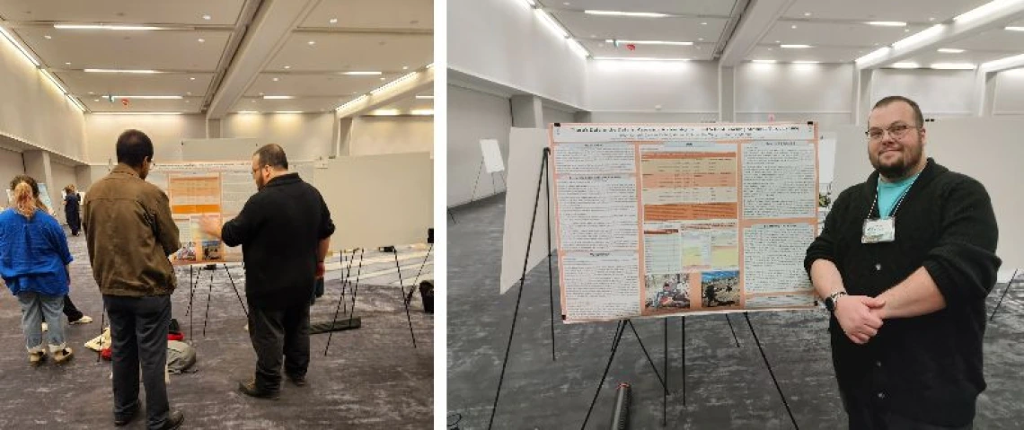The photos above are of the poster session for the poster, "There’s Data in the Details: Assessing Archaeological Field School Teaching Methods Through Time," by Ethan Cohen, Caroline Keller, Xinran Li, Samantha Wingate, and Tony Moreno